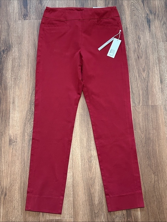 Pants - NWT Soft Surroundings Stretch Straight Leg Full Length Red Pants S Small 8/9